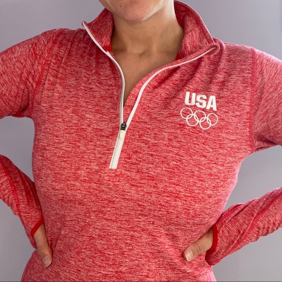 USA Olympic Nike Womens Dri-Fit Heathered Element 1/2 Zip, Size Small - Picture 6 of 9